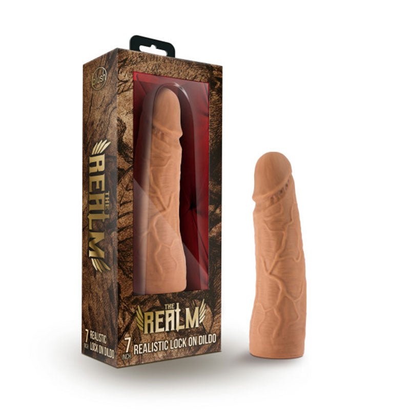 Blush The Realm Realistic 7 in. Silicone Lock On Dildo Tan - Royal Sins