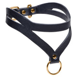 Bondage Baddie Black and Gold Collar with O - Ring - Royal Sins