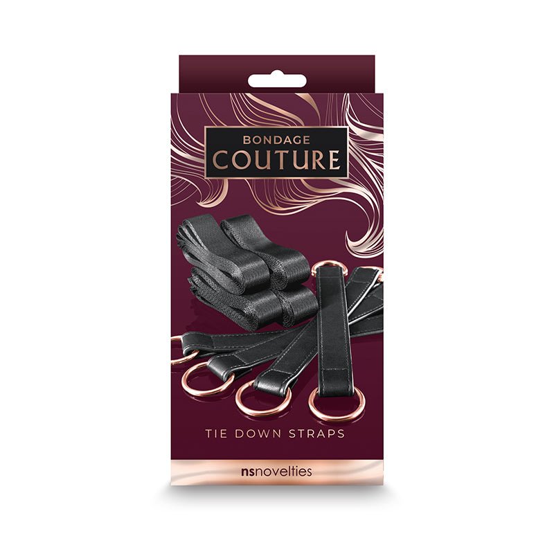 Bondage Couture Tie Down Straps Black - Royal Sins