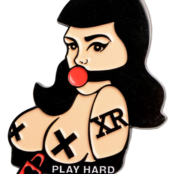 Bondage Pinup Girl Enamel Pin - Royal Sins