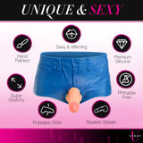 Booty Shorts 6 Inch Dildo Silicone Strap On Harness - Medium - Royal Sins