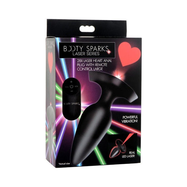 Booty Sparks Laser Heart Anal Plug with Remote L - Royal Sins