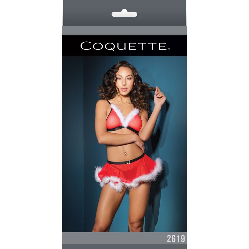 Bra And Mini Skirt - Santa Red/White OS - Royal Sins