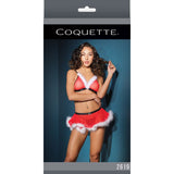 Bra And Mini Skirt - Santa Red/White OS - Royal Sins