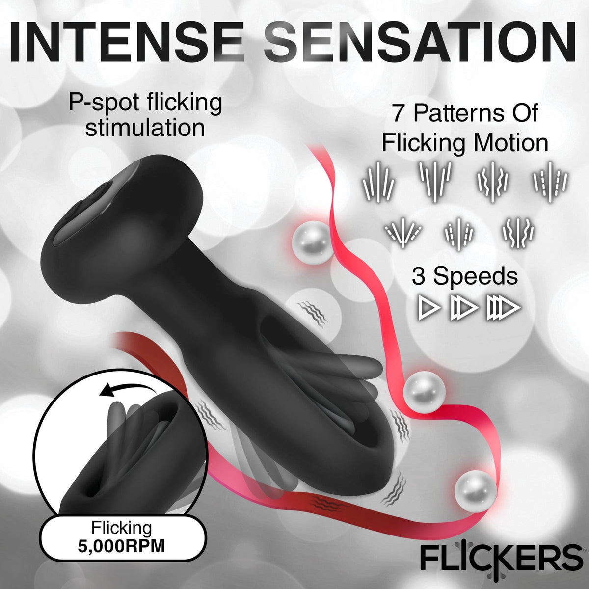 Bum Flick Vibrating and Flicking Silicone Butt Plug with Remote - Royal Sins