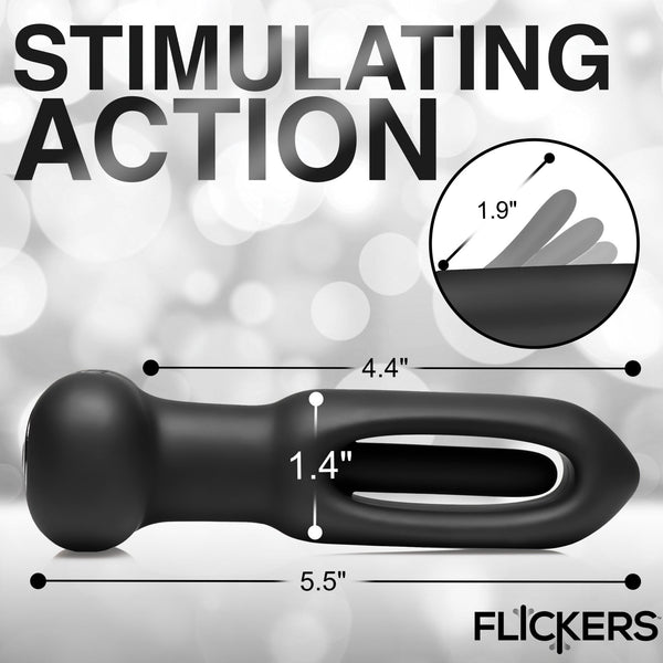 Bum Flick Vibrating and Flicking Silicone Butt Plug with Remote - Royal Sins