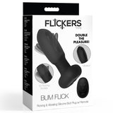 Bum Flick Vibrating and Flicking Silicone Butt Plug with Remote - Royal Sins