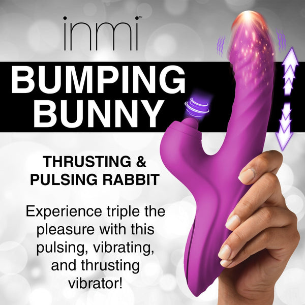 Bumping Bunny Thrusting & Pulsing Silicone Rabbit Vibrator - Royal Sins