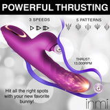 Bumping Bunny Thrusting & Pulsing Silicone Rabbit Vibrator - Royal Sins