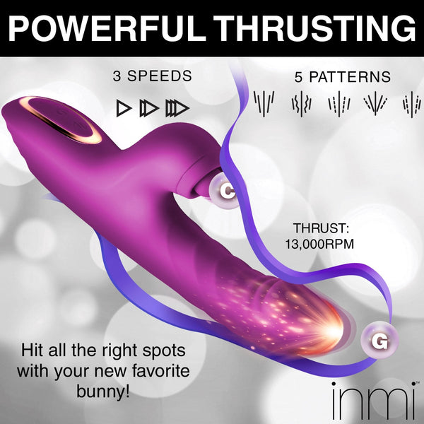 Bumping Bunny Thrusting & Pulsing Silicone Rabbit Vibrator - Royal Sins