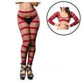 Burgandy Stripes Crotchless Legging Packaging Box - Royal Sins