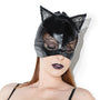 Cat Mask with Lace Eyes and Ears Black OS Hanging - Royal Sins
