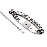 Chained Locking Bracelet and Key Necklace - Royal Sins