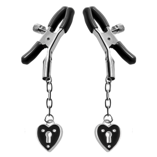 Charmed Heart Padlock Nipple Clamps - Royal Sins