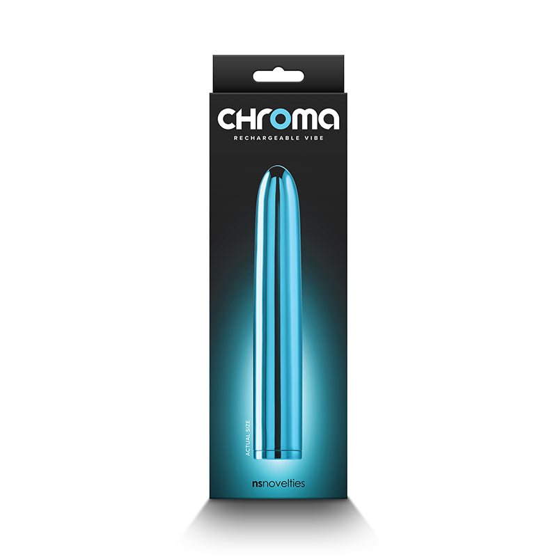 Chroma Rechargeable Vibe 7 in. Teal - Royal Sins