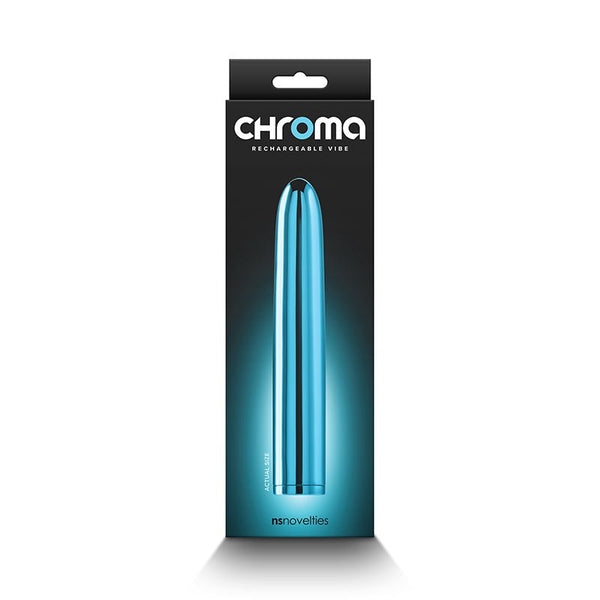 Chroma Rechargeable Vibe 7 in. Teal - Royal Sins