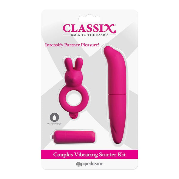 Classix 3 - Piece Couples Vibrating Starter Kit Pink - Royal Sins