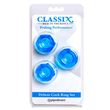 Classix 3 - Piece Deluxe Cock Ring Set Blue - Royal Sins