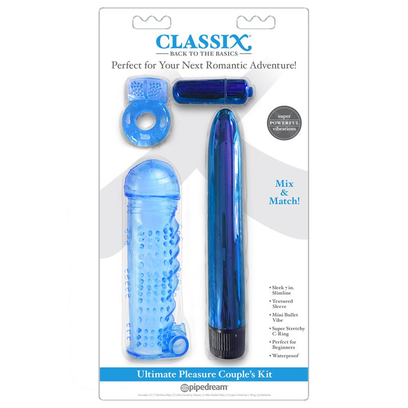 Classix 4 - Piece Ultimate Pleasure Couple's Kit Blue - Royal Sins