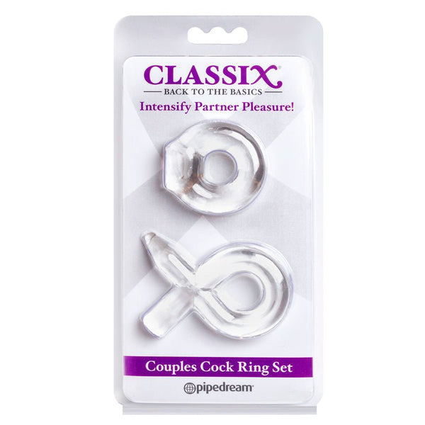 Classix Couples Cock Ring Set Clear - Royal Sins