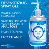 Clean Stream Relax Desensitizing Anal Lube 17 oz - Royal Sins