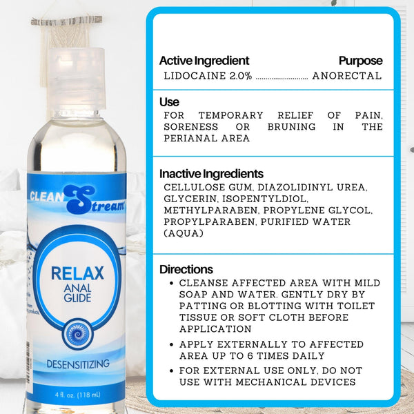 CleanStream Relax Desensitizing Anal Lube 4 oz - Royal Sins