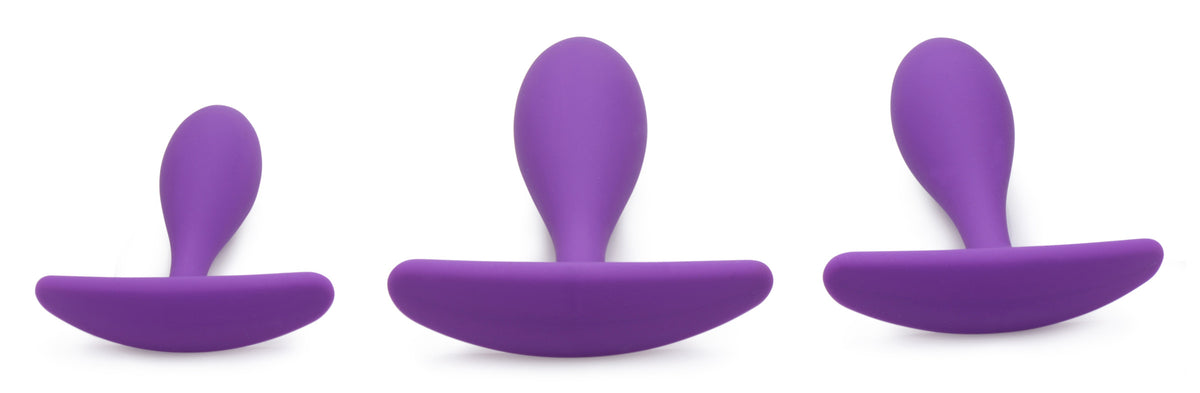 Rump Bumpers 3 Piece Silicone Anal Plug Set - Purple