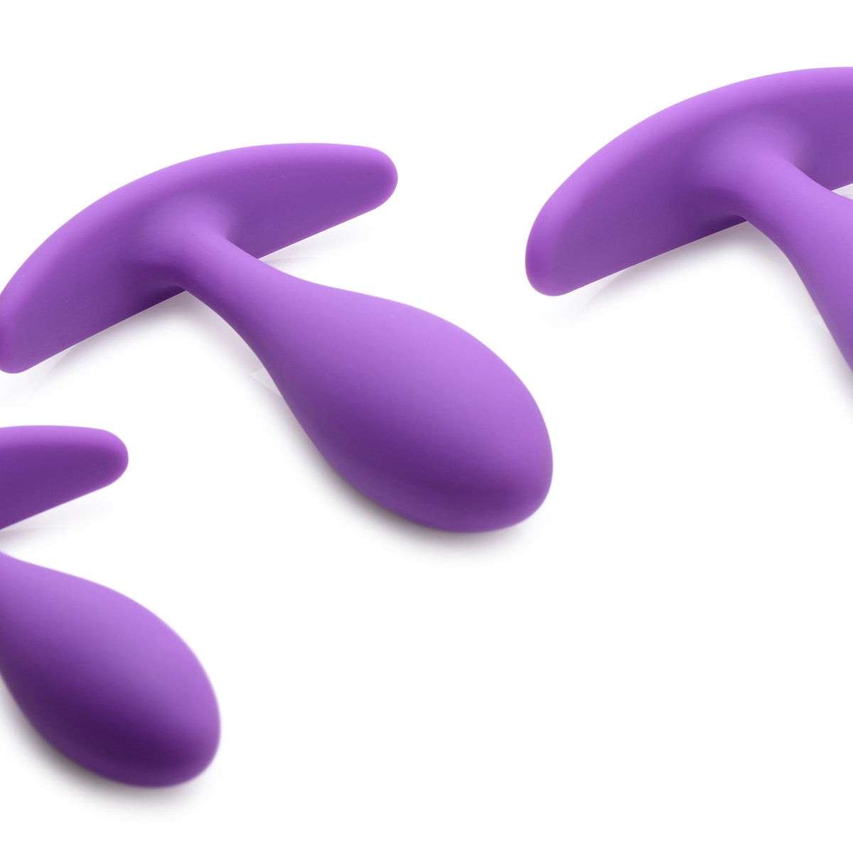 Rump Bumpers 3 Piece Silicone Anal Plug Set - Purple