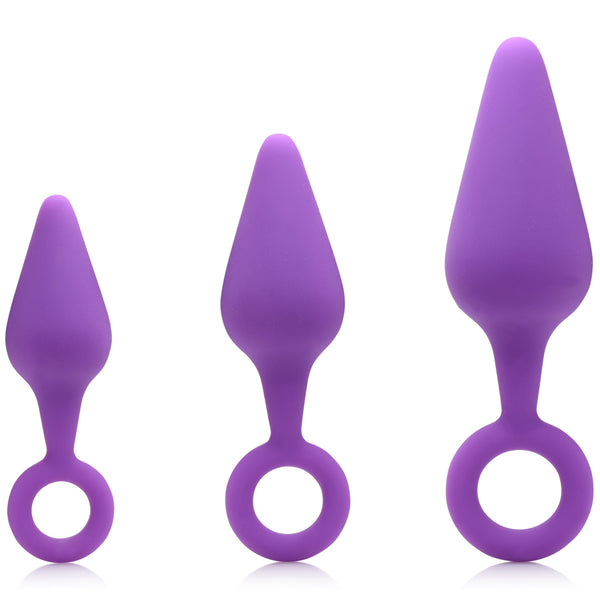 Rump Ringers 3 Piece Silicone Anal Plug Set - Purple