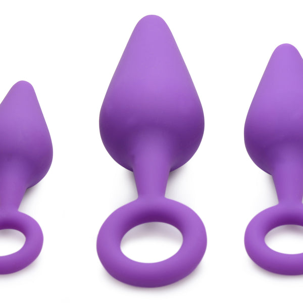 Rump Ringers 3 Piece Silicone Anal Plug Set - Purple