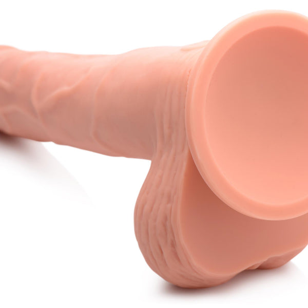 Thrusting and Vibrating 8 Inch Dildo - Light