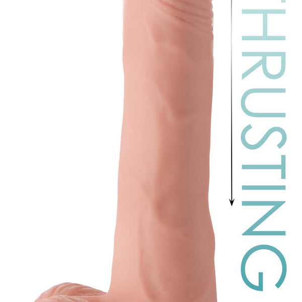 Thrusting and Vibrating 8 Inch Dildo - Light