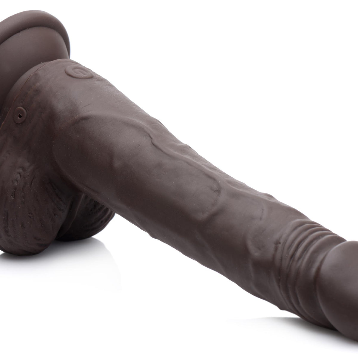 Thrusting and Vibrating 8 Inch Dildo - Dark