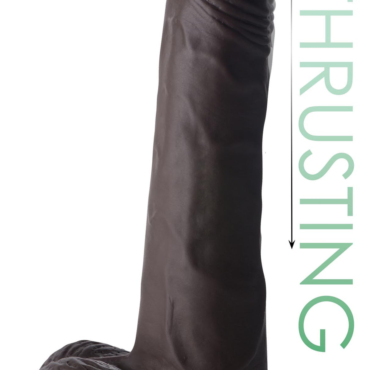 Thrusting and Vibrating 8 Inch Dildo - Dark