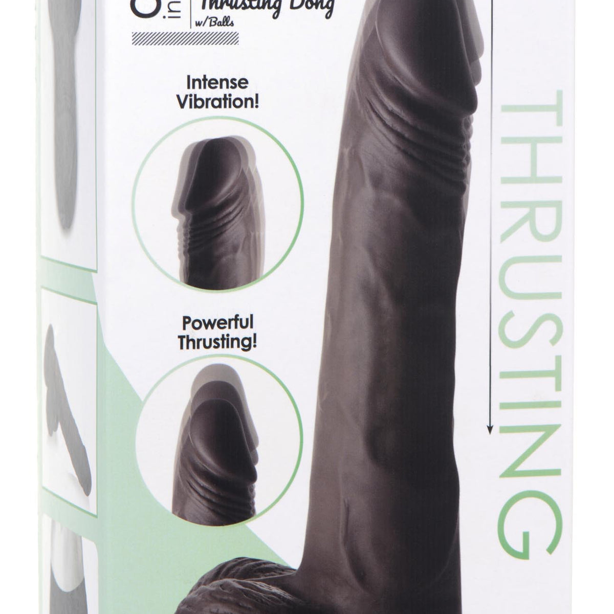 Thrusting and Vibrating 8 Inch Dildo - Dark