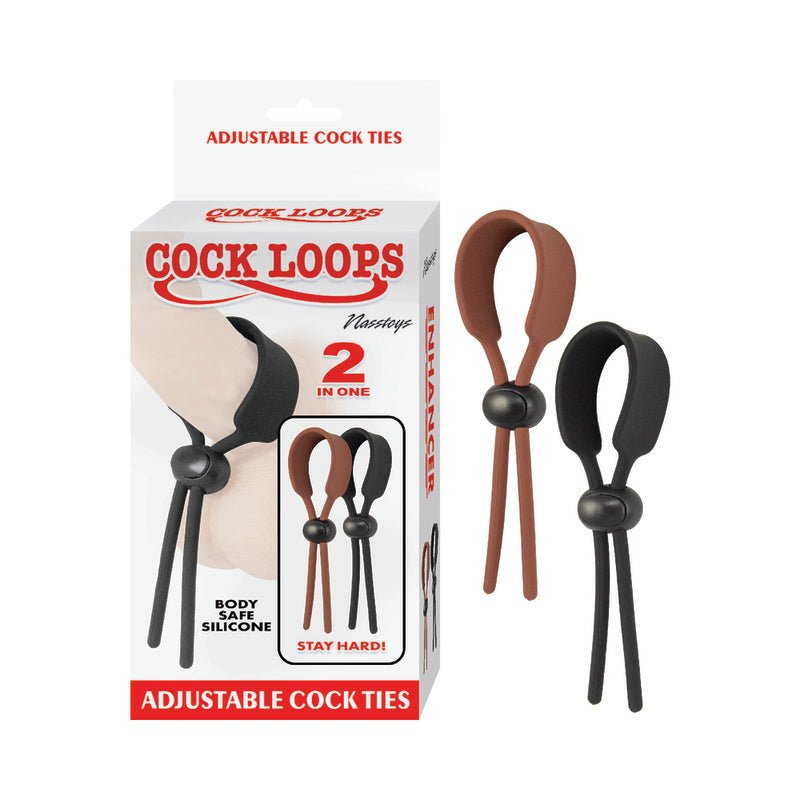 Cock Loops Adjustable Cock Ties Brown & Black - Royal Sins