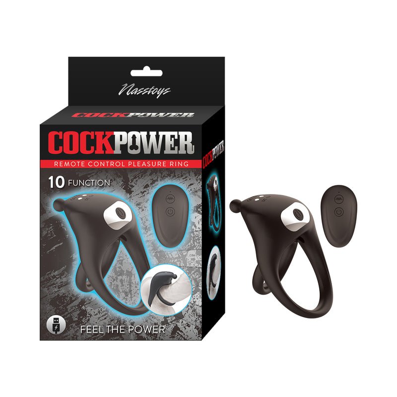 Cockpower Remote Control Pleasure Ring Black - Royal Sins