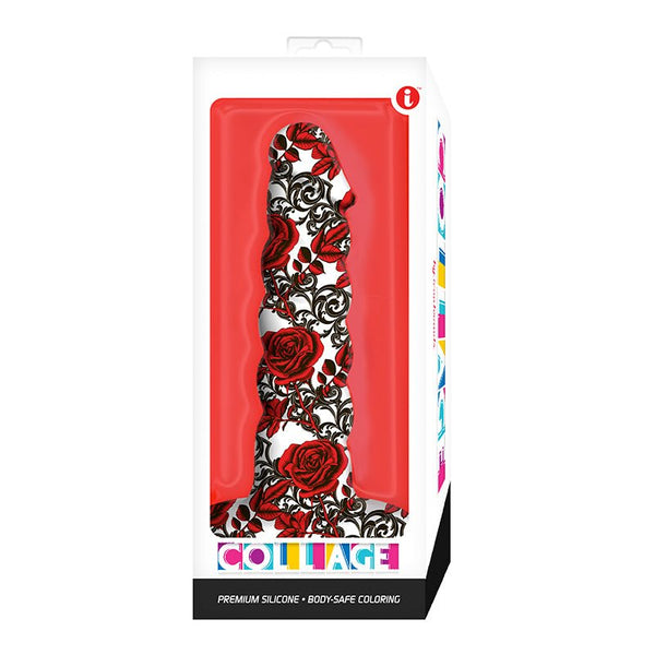Collage Iron Rose Twisted Silicone 7in Dildo - Royal Sins