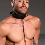 Collared Temptress Collar with Nipple Clamps - Royal Sins