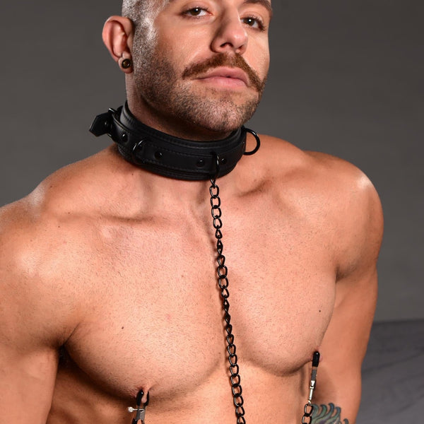 Collared Temptress Collar with Nipple Clamps - Royal Sins