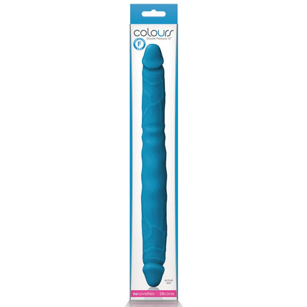 Colours Double Pleasure 12 in. Dual Ended Dildo Blue - Royal Sins