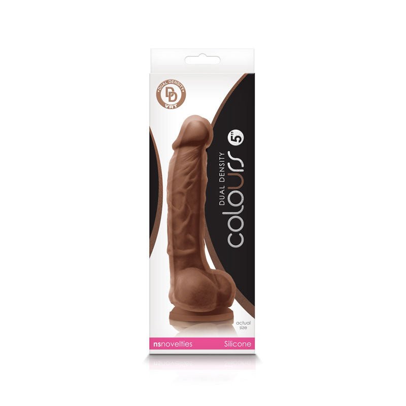 Colours Dual Density 5 in. Dildo Brown - Royal Sins