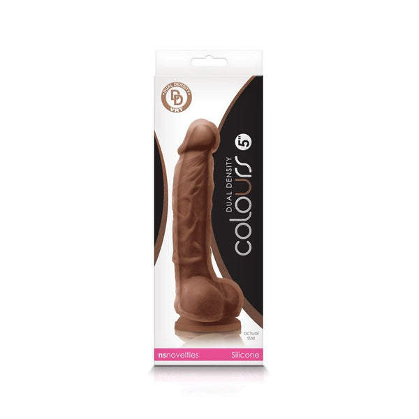Colours Dual Density 5 in. Dildo Brown - Royal Sins