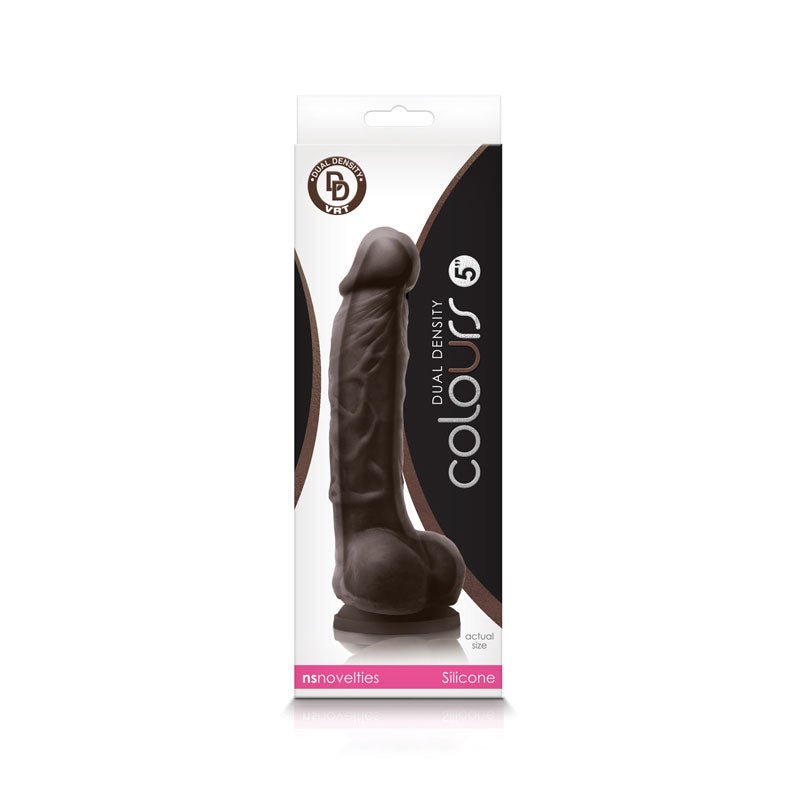 Colours Dual Density 5 in. Dildo Dark Brown - Royal Sins
