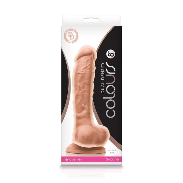 Colours Dual Density 8 in. Dildo Beige - Royal Sins