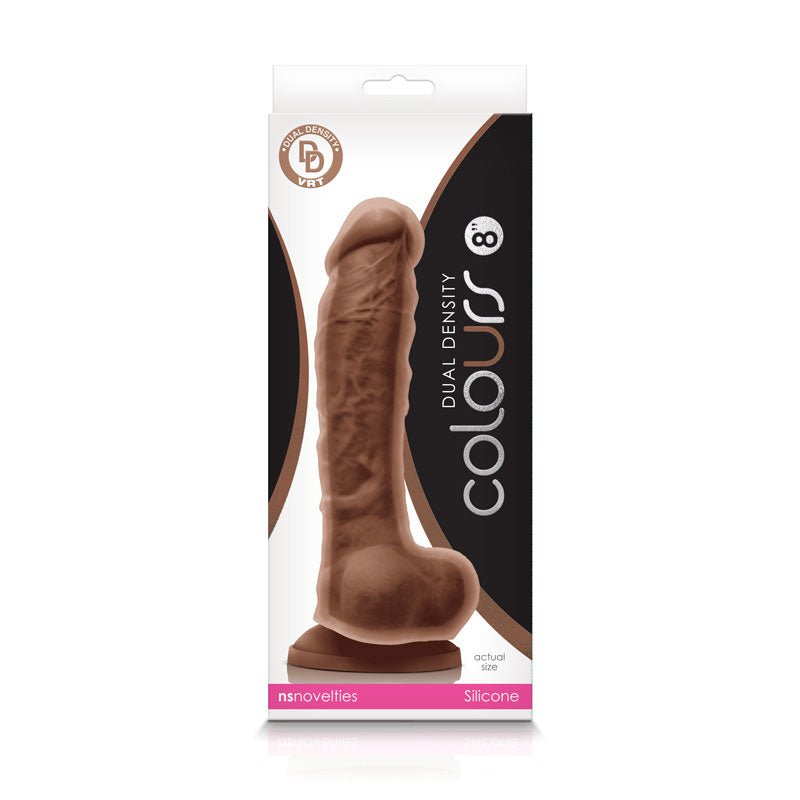 Colours Dual Density 8 in. Dildo Brown - Royal Sins