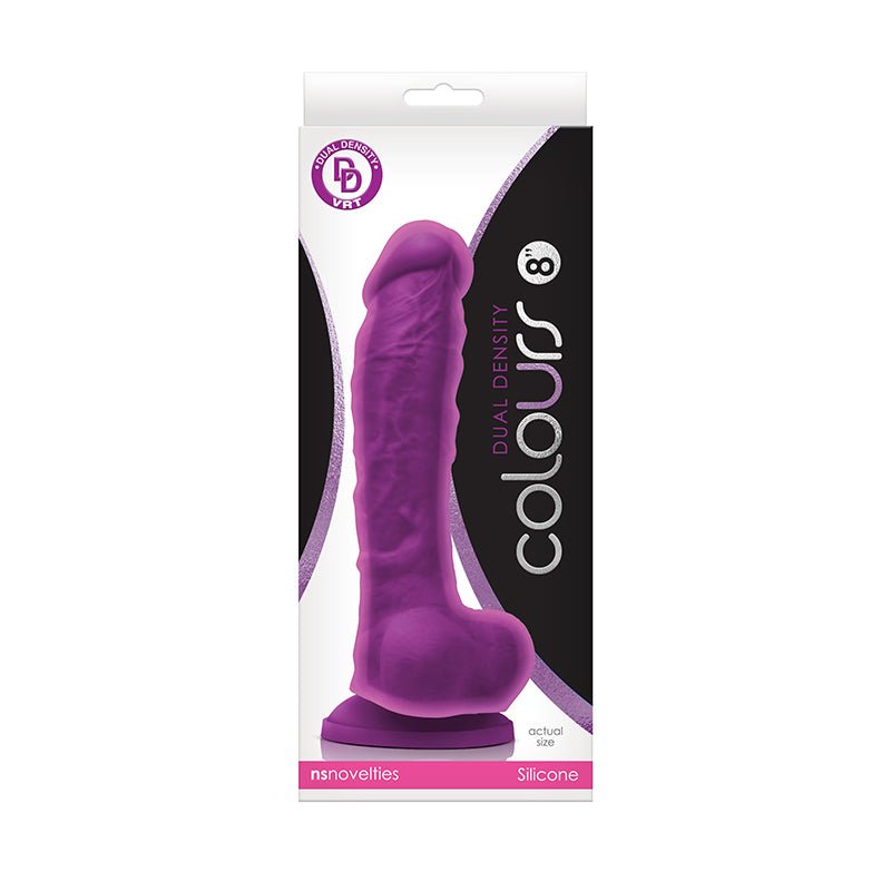 Colours Dual Density 8 in. Dildo Purple - Royal Sins