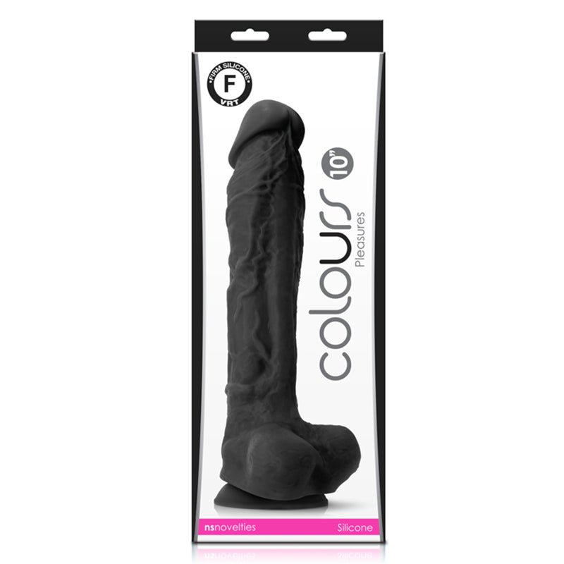 Colours Pleasures 10 in. Dildo Black - Royal Sins
