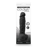 Colours Pleasures 5 in. Vibrating Dildo Black - Royal Sins