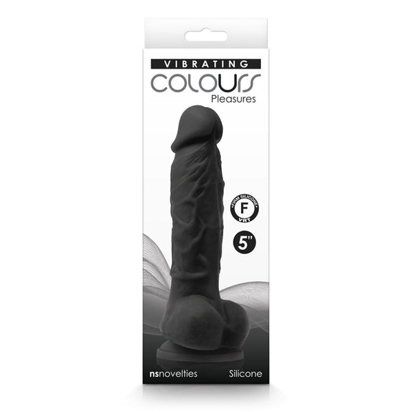Colours Pleasures 5 in. Vibrating Dildo Black - Royal Sins